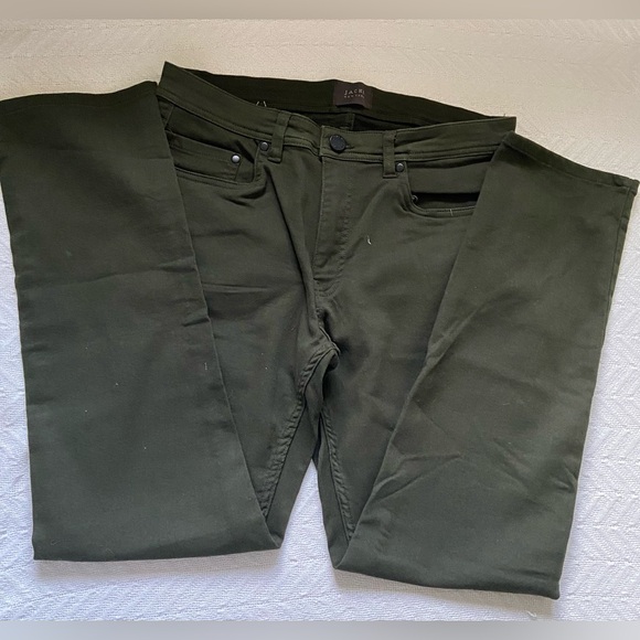 Jachs New York Men's 5 Pocket Pant Two-Way Stretch Straight Fit GREEN - Picture 2 of 10